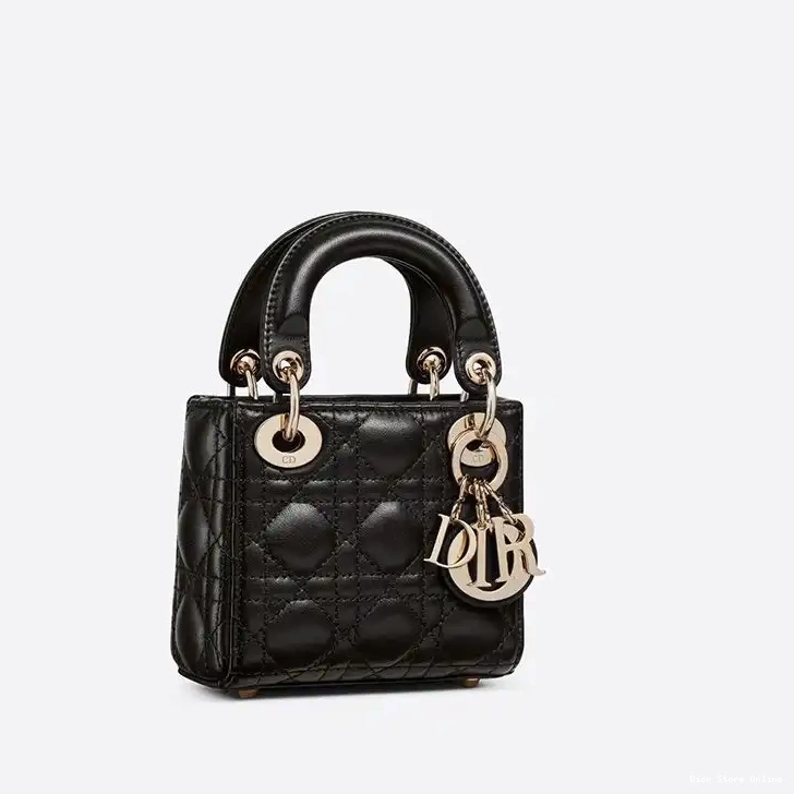 Cheap Lady Cannage Bag Lambskin Black Dior Micro 0505 Hot Sale